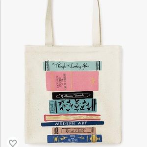 Kate Spade New York Book Canvas Tote Bag w/Pocket